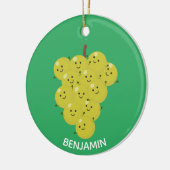 可愛おもしろいいブドウ漫画イラストレーション セラミックオーナメント (左)