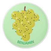 可愛おもしろいいブドウ漫画イラストレーション セラミックノブ (正面)