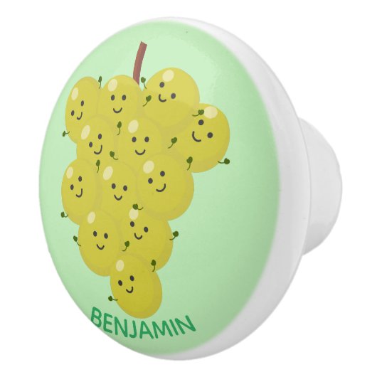 可愛おもしろいいブドウ漫画イラストレーション セラミックノブ (右)