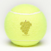 可愛おもしろいいブドウ漫画イラストレーション テニスボール (裏面)