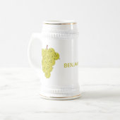 可愛おもしろいいブドウ漫画イラストレーション ビールジョッキ (正面左)