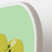 可愛おもしろいいブドウ漫画イラストレーション ピックルボールラケット (左詳細)