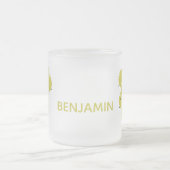 可愛おもしろいいブドウ漫画イラストレーション フロストグラスマグカップ (中央)