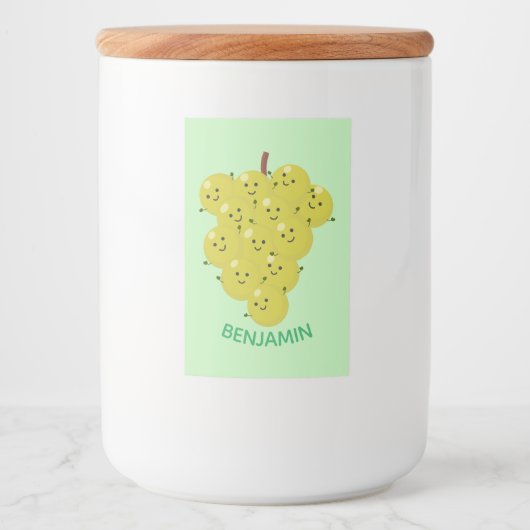 可愛おもしろいいブドウ漫画イラストレーション フードラベル (正面)