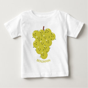 可愛おもしろいいブドウ漫画イラストレーション ベビーTシャツ