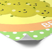 可愛おもしろいいブドウ漫画イラストレーション ポスター (角)