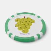 可愛おもしろいいブドウ漫画イラストレーション ポーカーチップ (シングル)