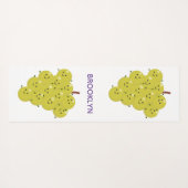 可愛おもしろいいブドウ漫画イラストレーション ヨガマット (裏面(横))