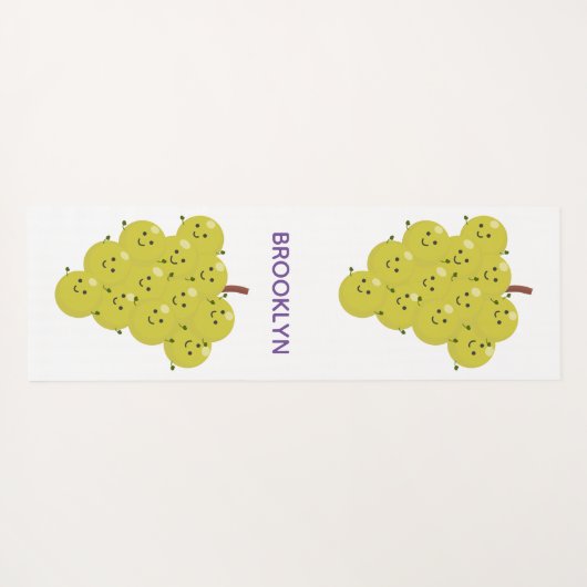 可愛おもしろいいブドウ漫画イラストレーション ヨガマット (裏面(横))