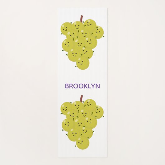 可愛おもしろいいブドウ漫画イラストレーション ヨガマット (裏面)