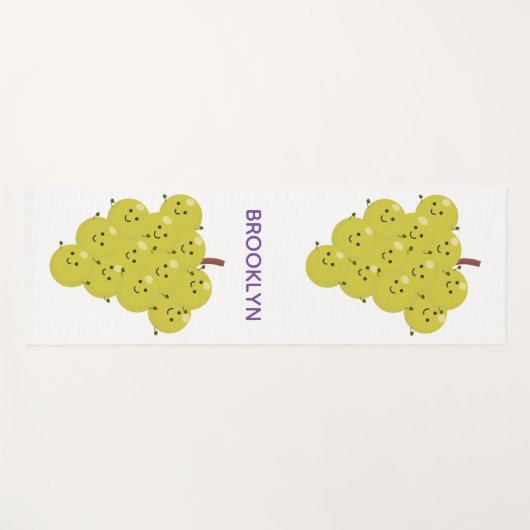 可愛おもしろいいブドウ漫画イラストレーション ヨガマット (正面(横))