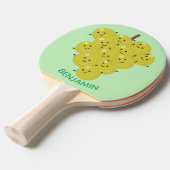 可愛おもしろいいブドウ漫画イラストレーション 卓球ラケット (正面アングル)