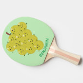 可愛おもしろいいブドウ漫画イラストレーション 卓球ラケット (横)