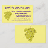 可愛おもしろいいブドウ漫画イラストレーション 名刺 (正面/裏面)