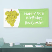 可愛おもしろいいブドウ漫画イラストレーション 横断幕 (トレードショー)