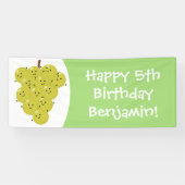 可愛おもしろいいブドウ漫画イラストレーション 横断幕 (横)