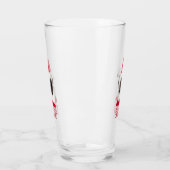 可愛おもしろいいブラックパグサンタハットクリスマス タンブラーグラス (左)