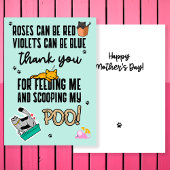 可愛おもしろいいブルーのお母さんの日の猫 カード