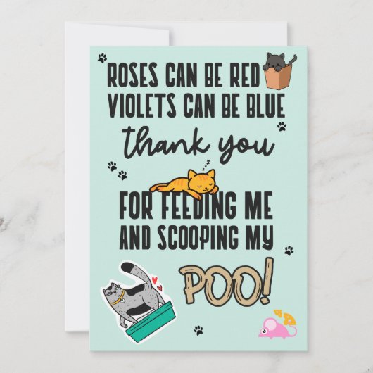 可愛おもしろいいブルーのお母さんの日の猫 カード (正面)