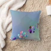 可愛おもしろいいブルーカラフルと猫足 クッション (ブランケット)