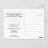 可愛おもしろいいブルー水玉模様卒業写真卒業 ポストカード (裏面)