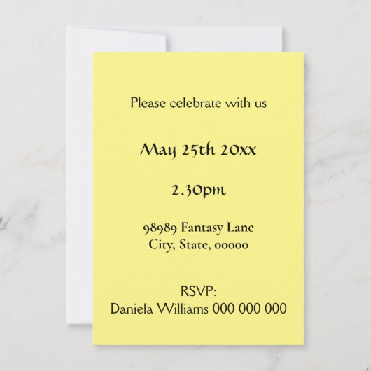 可愛おもしろいいベビー子供へキリン 招待状 (裏面)