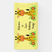 可愛おもしろいいベビー子供へキリン 横断幕 (縦)