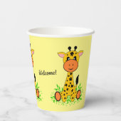 可愛おもしろいいベビー子供へキリン 紙コップ (裏面)