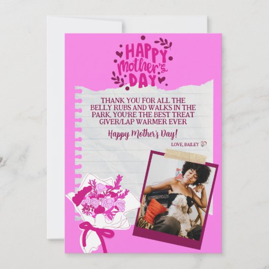 可愛おもしろいいペットマザーズデイパーソナライズされた シーズンカード (正面)