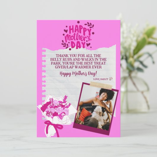 可愛おもしろいいペットマザーズデイパーソナライズされた シーズンカード (スタンド正面)