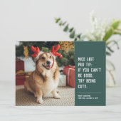 可愛おもしろいいペット写真クリスマスホリデーカード シーズンカード (スタンド正面)