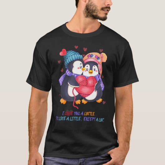 可愛おもしろいいペンギンぷん愛してる小狼! Tシャツ (正面)