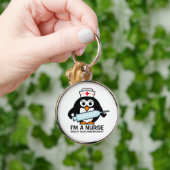 可愛おもしろいいペンギンナースの看護キーチェーン キーホルダー (手)