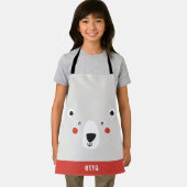 可愛おもしろいいホッキョクパーソナライズされたグマ エプロン (インサイチュ)