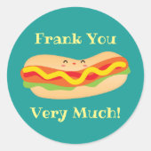 可愛おもしろいいホットドユーモアのあるッグ ラウンドシール (正面)