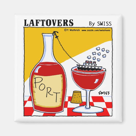 可愛おもしろいいポートワイン漫画テイスティングパーティーの好意 マグネット (正面)