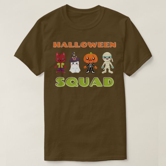 可愛おもしろいいミイラ幽霊ウルフジャッコランタンハロウィーン Tシャツ (デザイン正面)