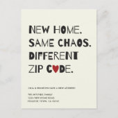 可愛おもしろいいミニマモダンリスト移動 案内ポストカード (正面)