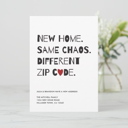 可愛おもしろいいミニマモダンリスト移動 案内状 (スタンド正面)