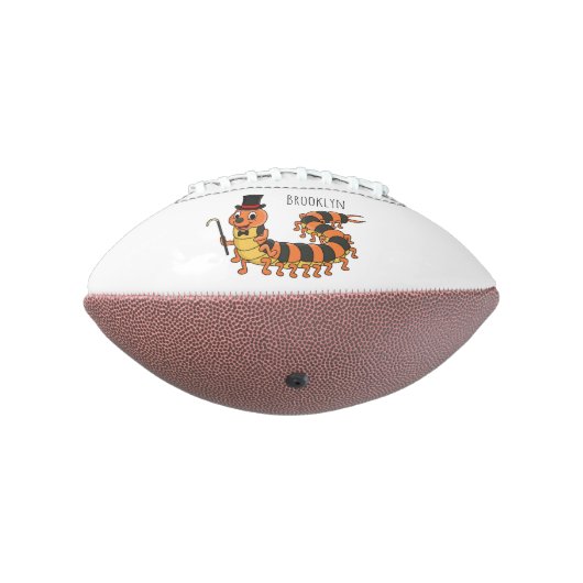 可愛おもしろいいムカデイラストレーション アメリカンフットボール (回転270)