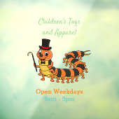 可愛おもしろいいムカデイラストレーション ウィンドウサイン (シート3)