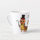 可愛おもしろいいムカデイラストレーション カフェラテマグ (左アングル)