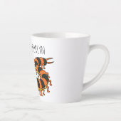 可愛おもしろいいムカデイラストレーション カフェラテマグ (右)