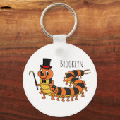 可愛おもしろいいムカデイラストレーション キーホルダー (正面)