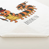 可愛おもしろいいムカデイラストレーション シェルパブランケット (3/4)