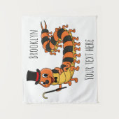 可愛おもしろいいムカデイラストレーション タペストリー (正面)