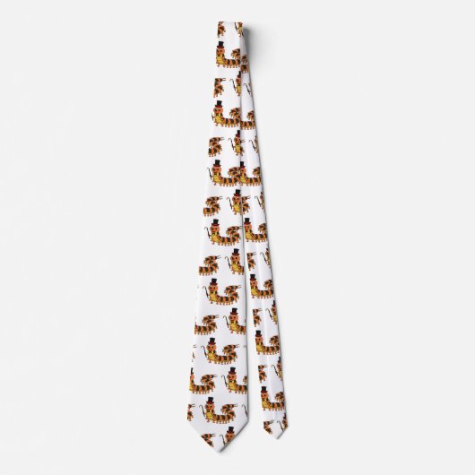 可愛おもしろいいムカデイラストレーション ネクタイ (正面)