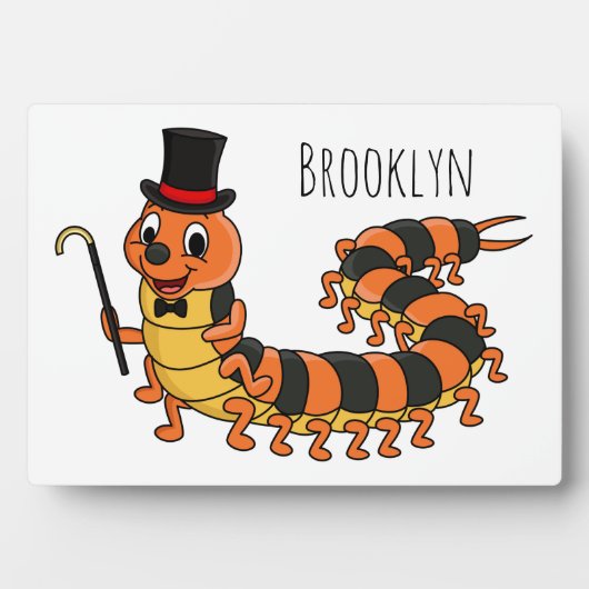 可愛おもしろいいムカデイラストレーション フォトプラーク (正面)