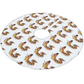 可愛おもしろいいムカデイラストレーション ブラッシュドポリエステルツリースカート (アングル)