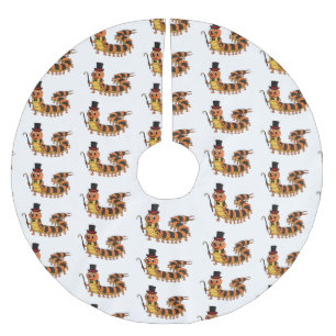 可愛おもしろいいムカデイラストレーション ブラッシュドポリエステルツリースカート